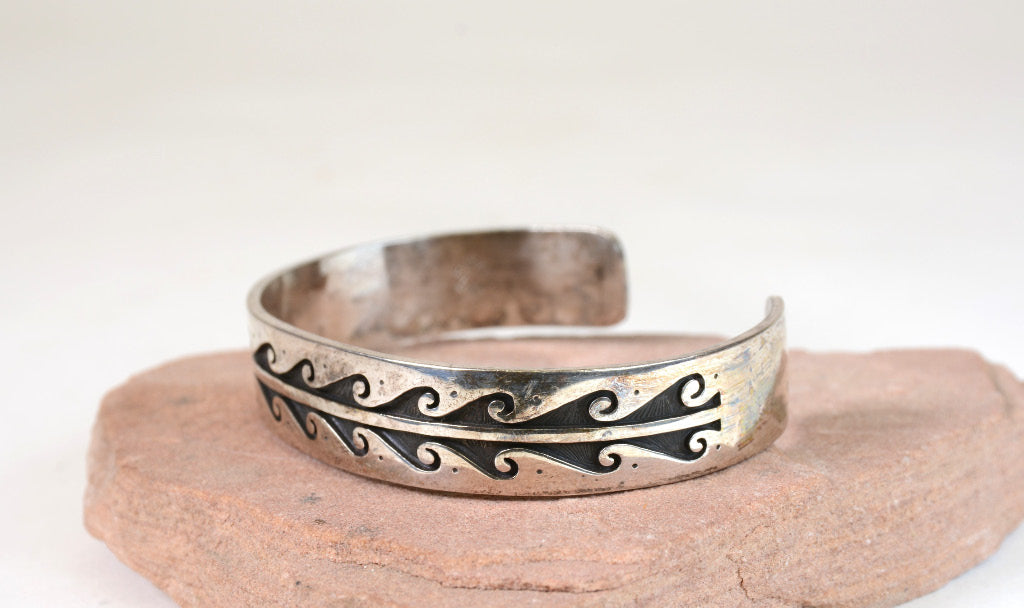 Hopi Sterling Silver Overlay Bracelet