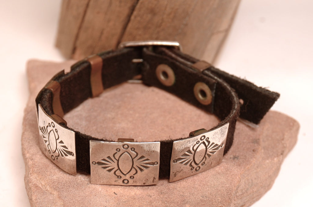 Santo Domingo Pueblo Buckle Bracelet By Don and Nancy Crespin