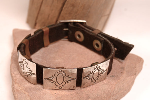 Santo Domingo Pueblo Concho Bracelet By Don and Nancy Crespin
