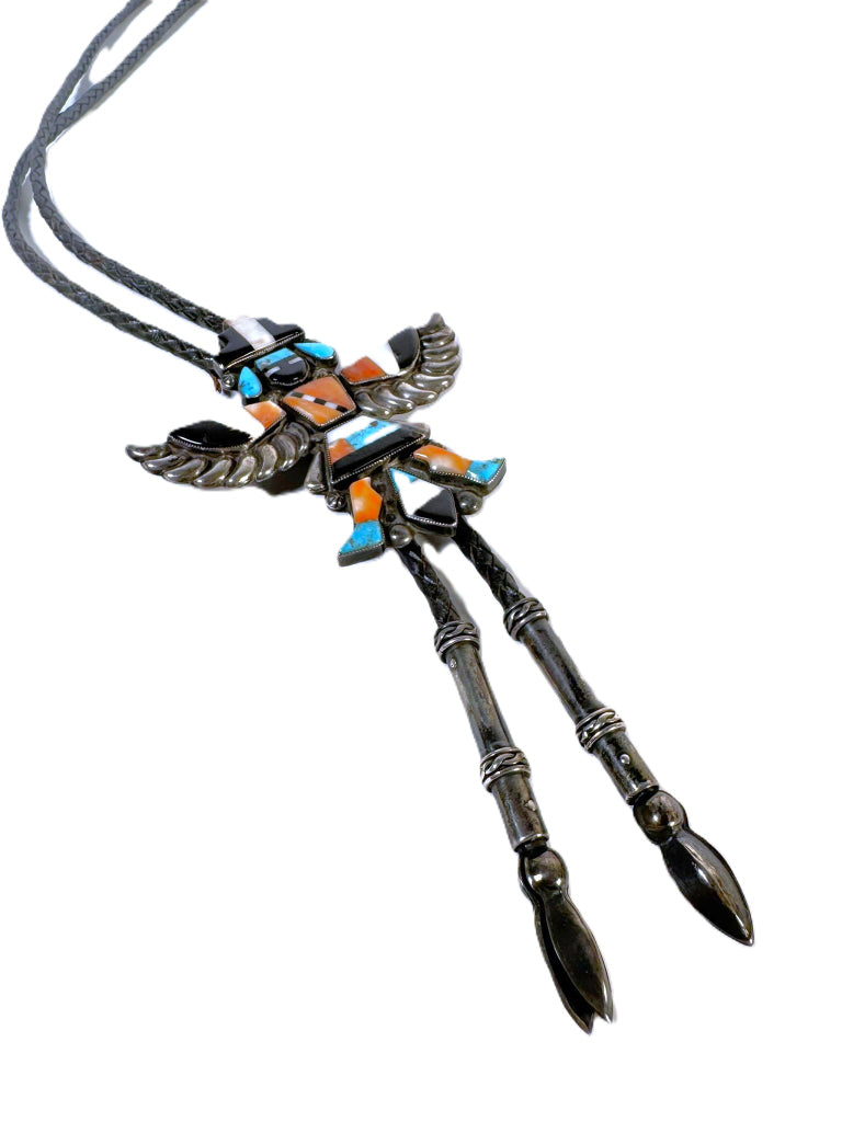 Zuni Pueblo Bolo Pin Necklace By Leo Pablano
