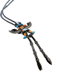Zuni Pueblo Bolo Pin Necklace By Leo Pablano