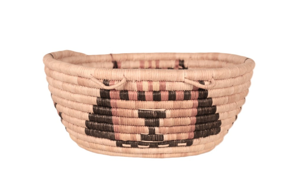 Hopi Pueblo Coiled Oval Bowl Basket