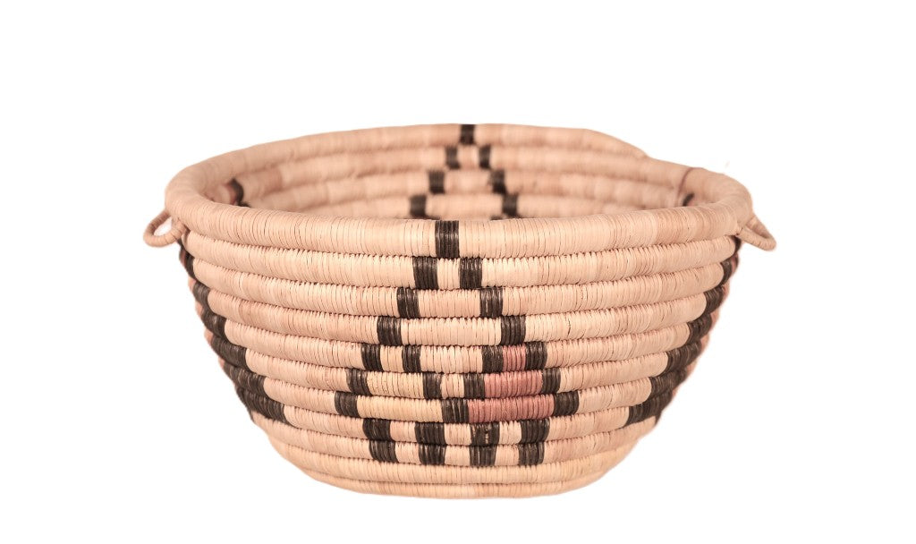 Hopi Pueblo Coiled Oval Bowl Basket