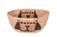 Hopi Pueblo Coiled Oval Bowl Basket