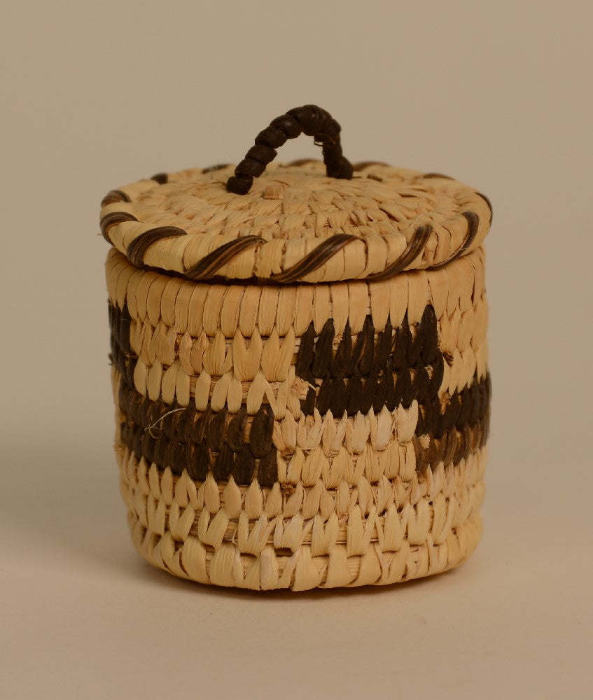 Fine Miniature Papago Lidded Basket