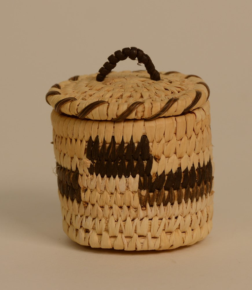 Fine Miniature Papago Lidded Basket