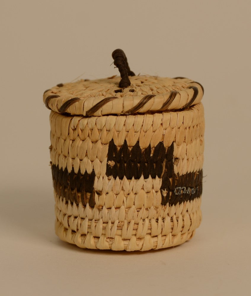 Fine Miniature Papago Lidded Basket