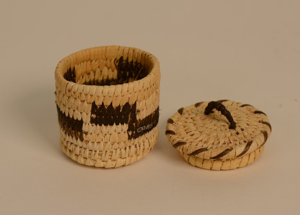 Fine Miniature Papago Lidded Basket