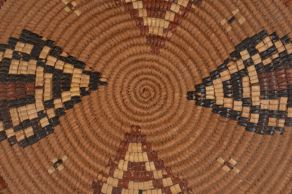 Handsome Antique Salish Basket Tray with Handles; Thompson River