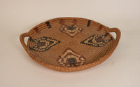 Handsome Antique Salish Basket Tray with Handles; Thompson River