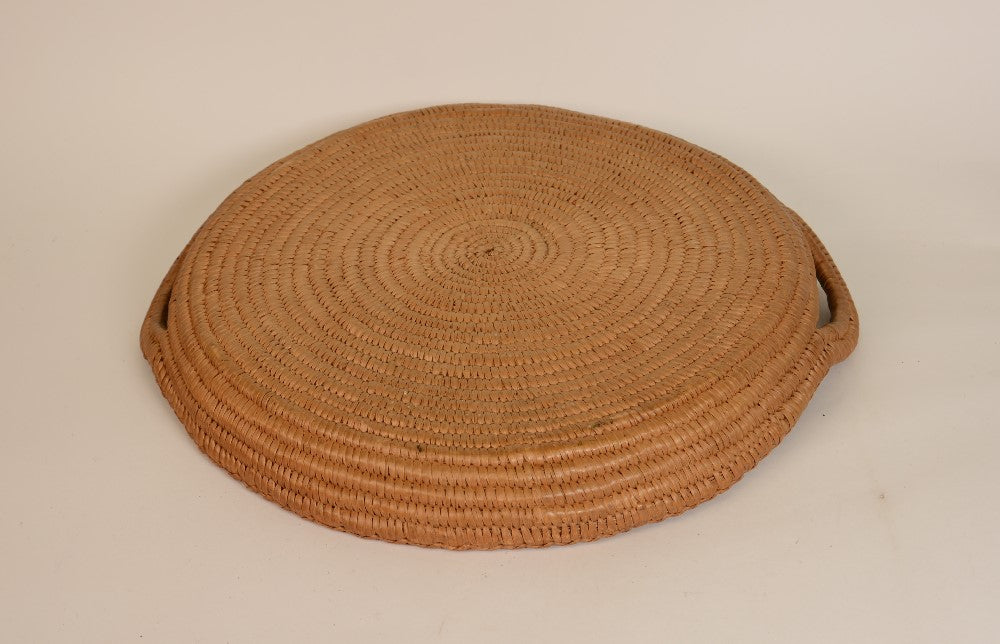 Handsome Antique Salish Basket Tray with Handles; Thompson River