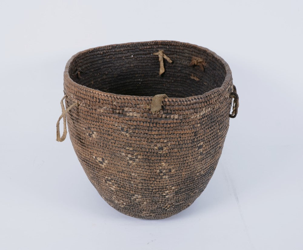 Early Puget Sound Salish Coiled Burden Basket