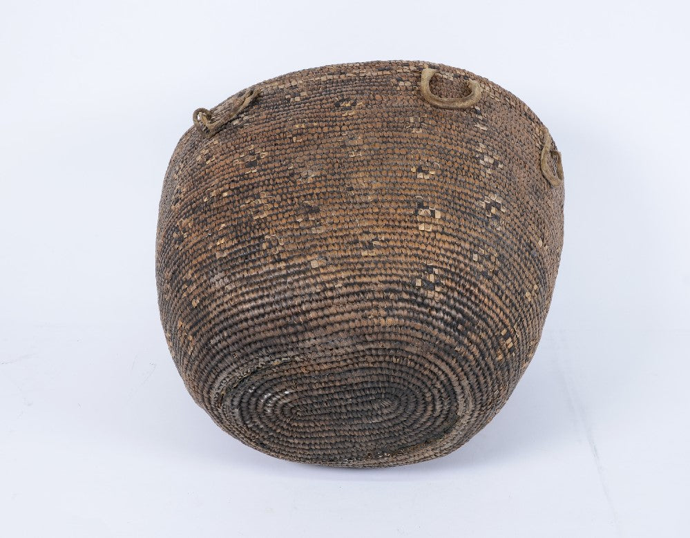 Early Puget Sound Salish Coiled Burden Basket