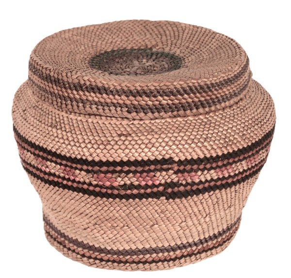 Antique Makah Lidded Basket