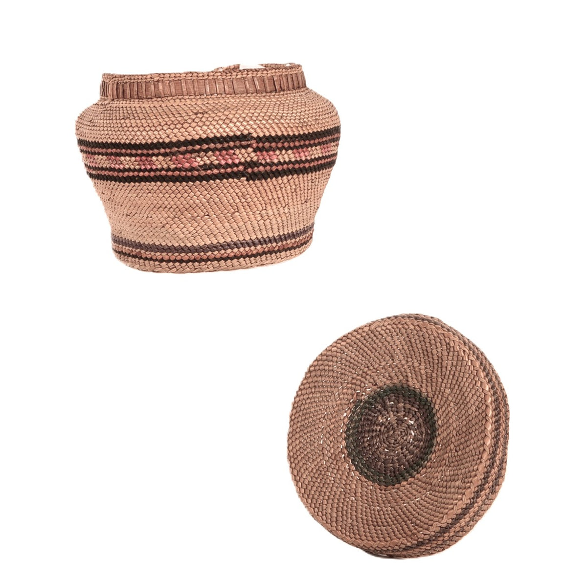 Antique Makah Lidded Basket