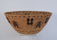 Large Antique Polychrome Yokuts pictorial basket