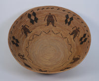 Large Antique Polychrome Yokuts pictorial basket