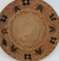Large Antique Polychrome Yokuts pictorial basket