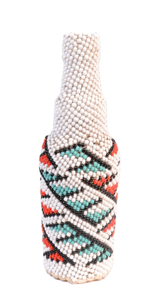 Paiute White Beaded Bottle Basketry