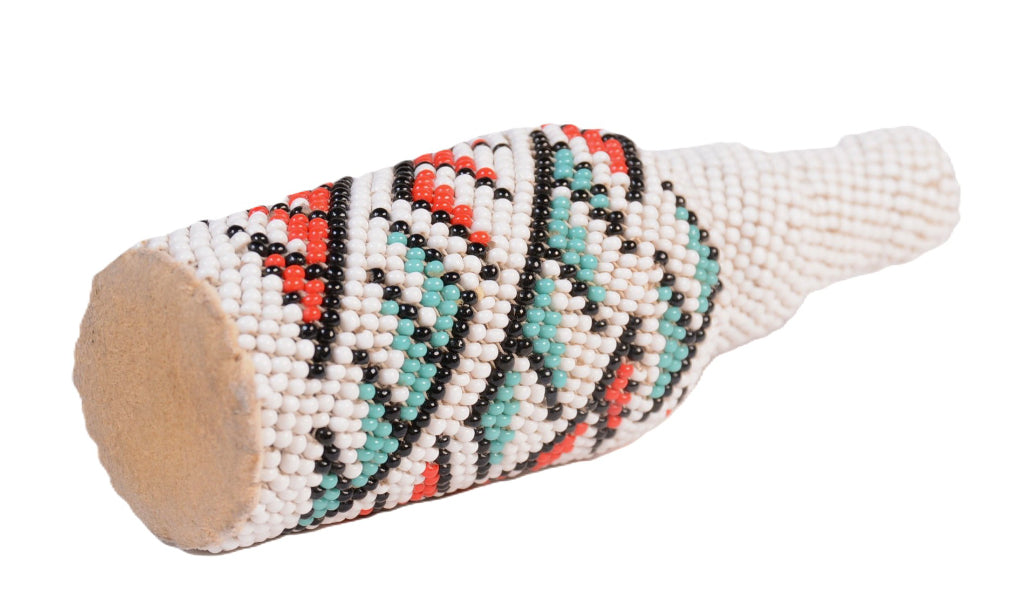Paiute White Beaded Bottle Basketry