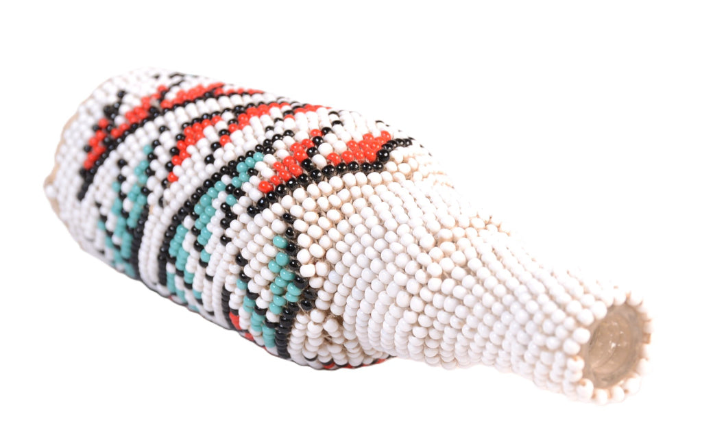 Paiute White Beaded Bottle Basketry