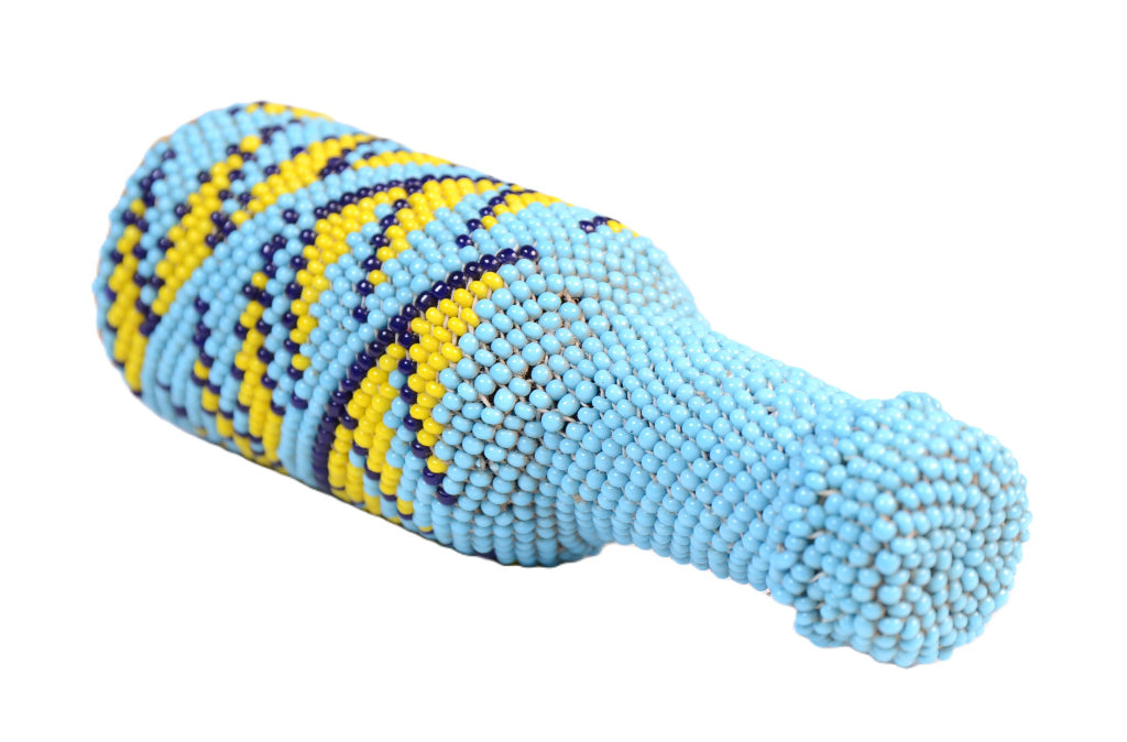 Paiute Blue Beaded Bottle Basketry
