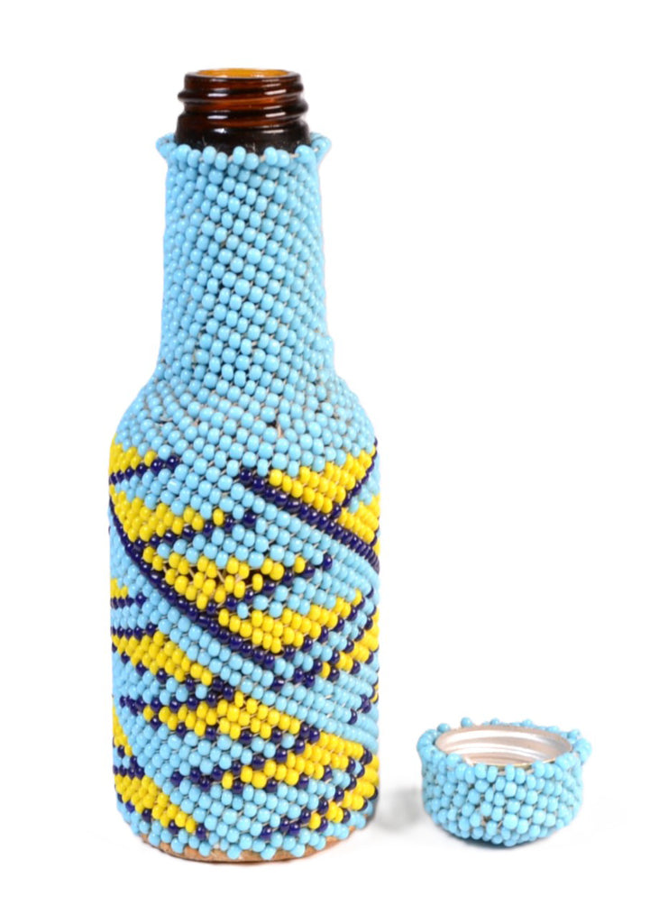 Paiute Blue Beaded Bottle Basketry