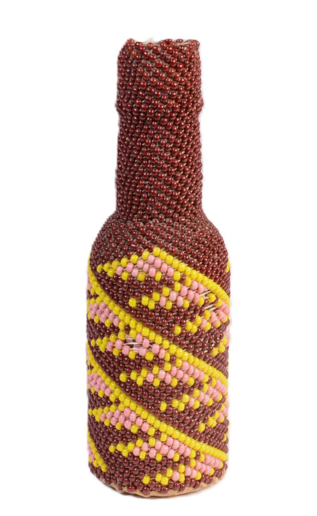 Paiute Brown Beaded Bottle Basketry