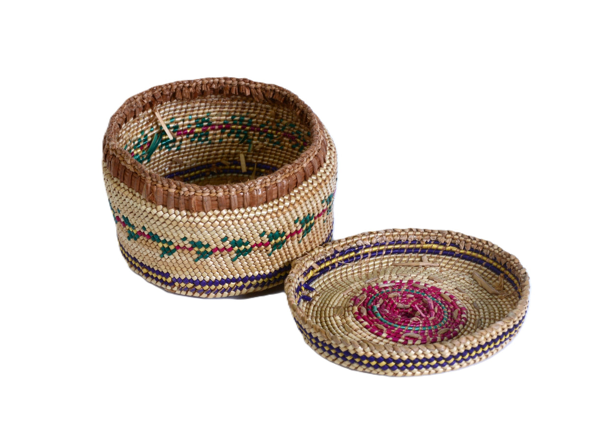 Miniature Makah Trinkit Basket with Lid