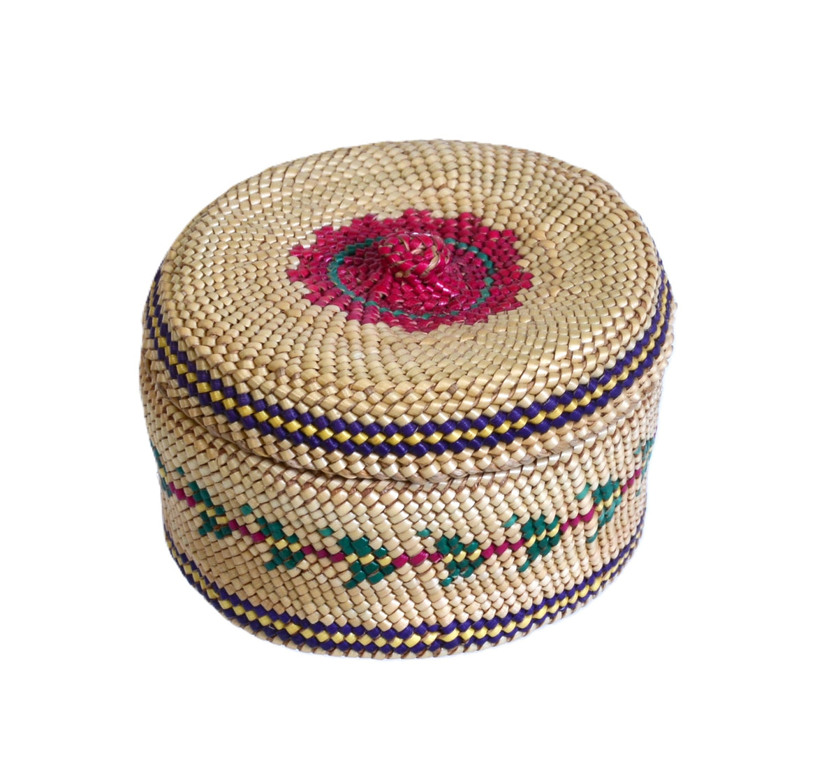 Miniature Makah Trinkit Basket with Lid
