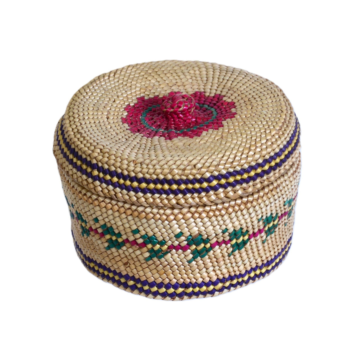 Miniature Makah Trinkit Basket with Lid