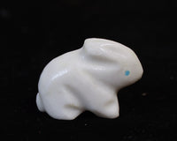 Zuni Pueblo White Bunny Fetish By Daisy Natewa