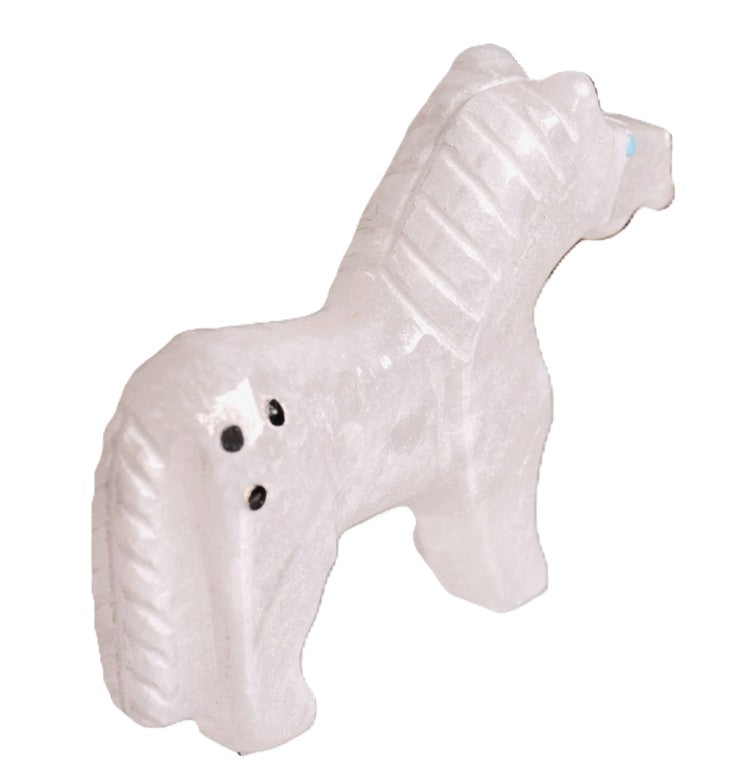 Zuni Pueblo Alabaster Horse Fetish By Todd Etsate