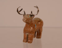 Zuni Deer Fetish with Silver Antlers by Everett Quam