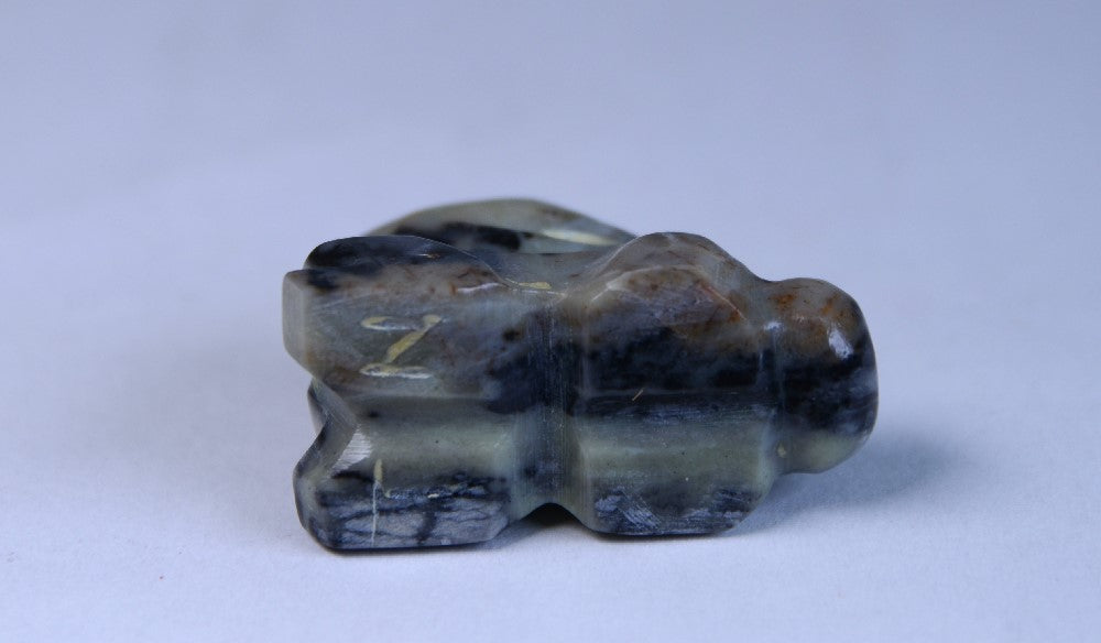 Zuni Rabbit Fetish carved from  Picasso Marble signed by Travis Nieto
