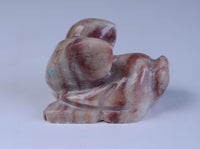 Zuni Rabbit Fetish: Strawberry Alabaster by Colbert Sherman