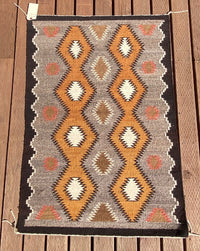 Navajo Rug with Red Mesa Outline