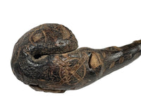 Southern Plains Ball Headed Club with Snake - Skull - Cross Bones