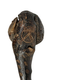 Southern Plains Ball Headed Club with Snake - Skull - Cross Bones