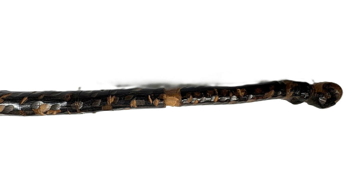 Southern Plains Ball Headed Club with Snake - Skull - Cross Bones
