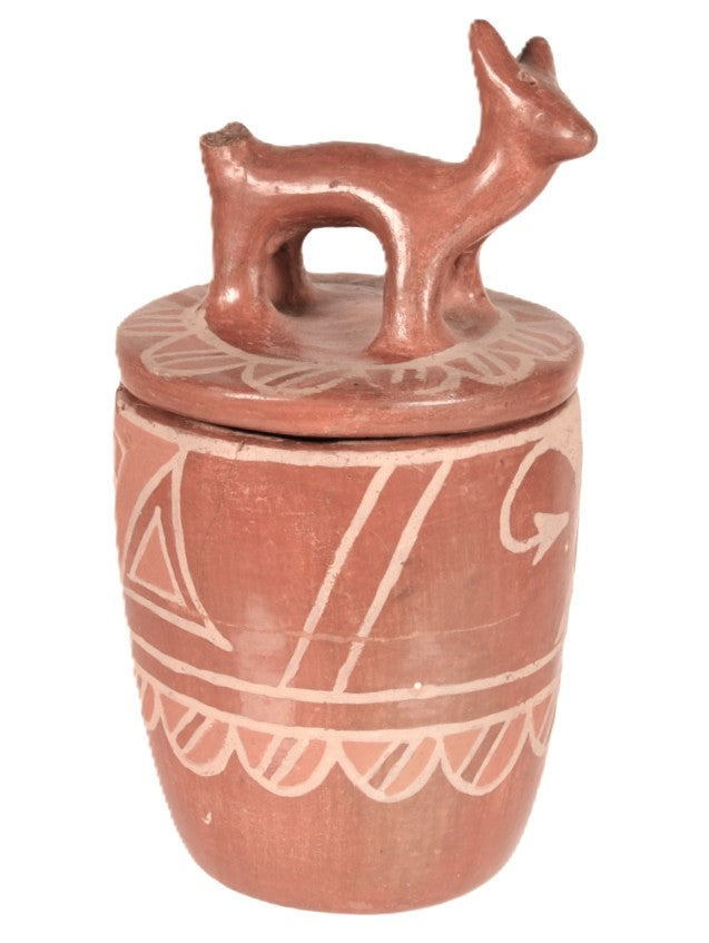 Santa Clara Pueblo Dog Pottery with Lid