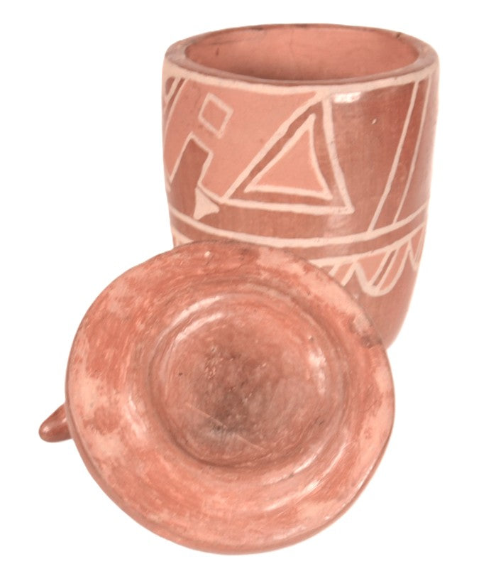 Santa Clara Pueblo Dog Pottery with Lid