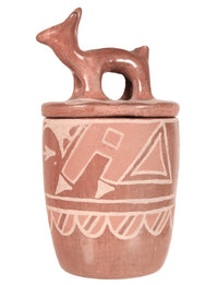 Santa Clara Pueblo Dog Pottery with Lid