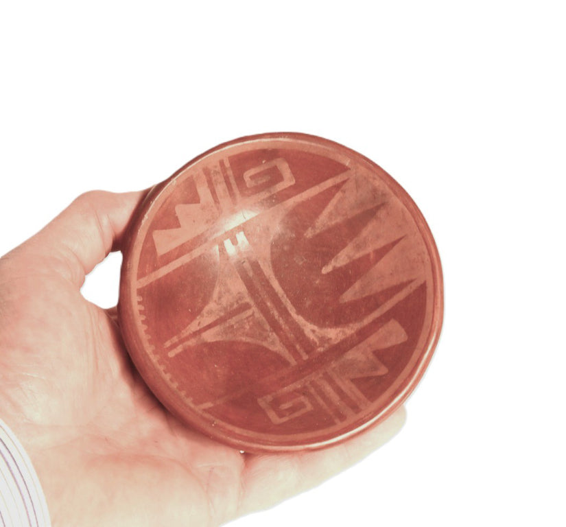 San Ildefonso Pueblo Polychrome Redware Dish By Tonita Martinez Roybal