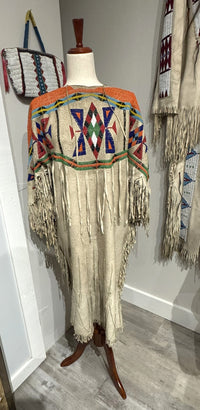 Plateau Nez Perce Beaded Brain Tanned Dress