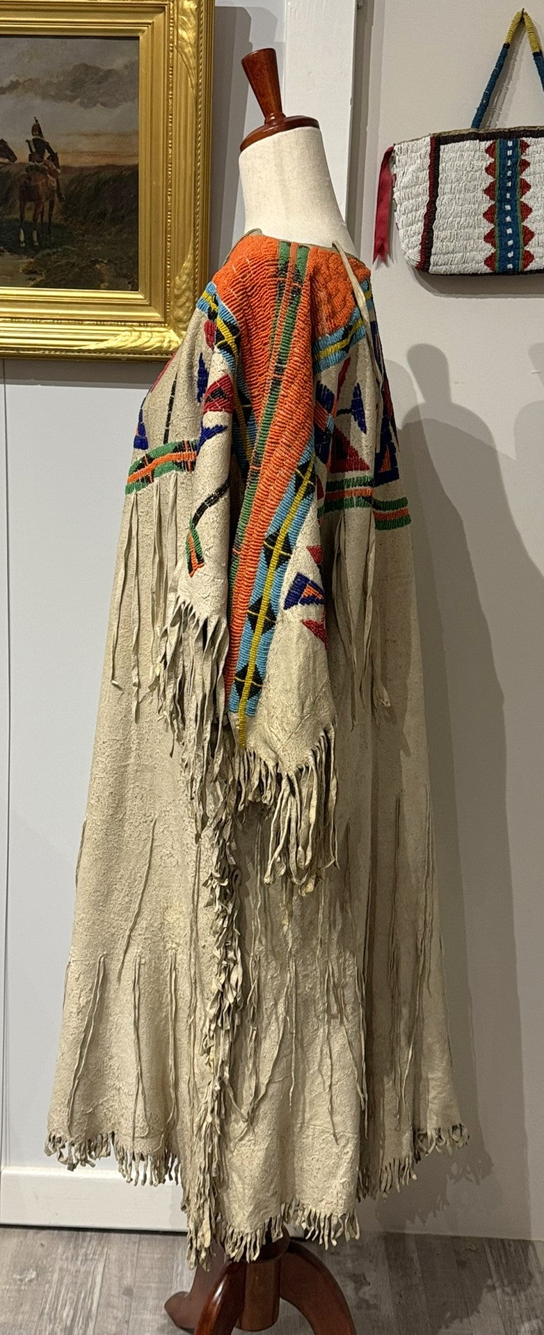 Plateau Nez Perce Beaded Brain Tanned Dress