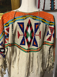 Plateau Nez Perce Beaded Brain Tanned Dress