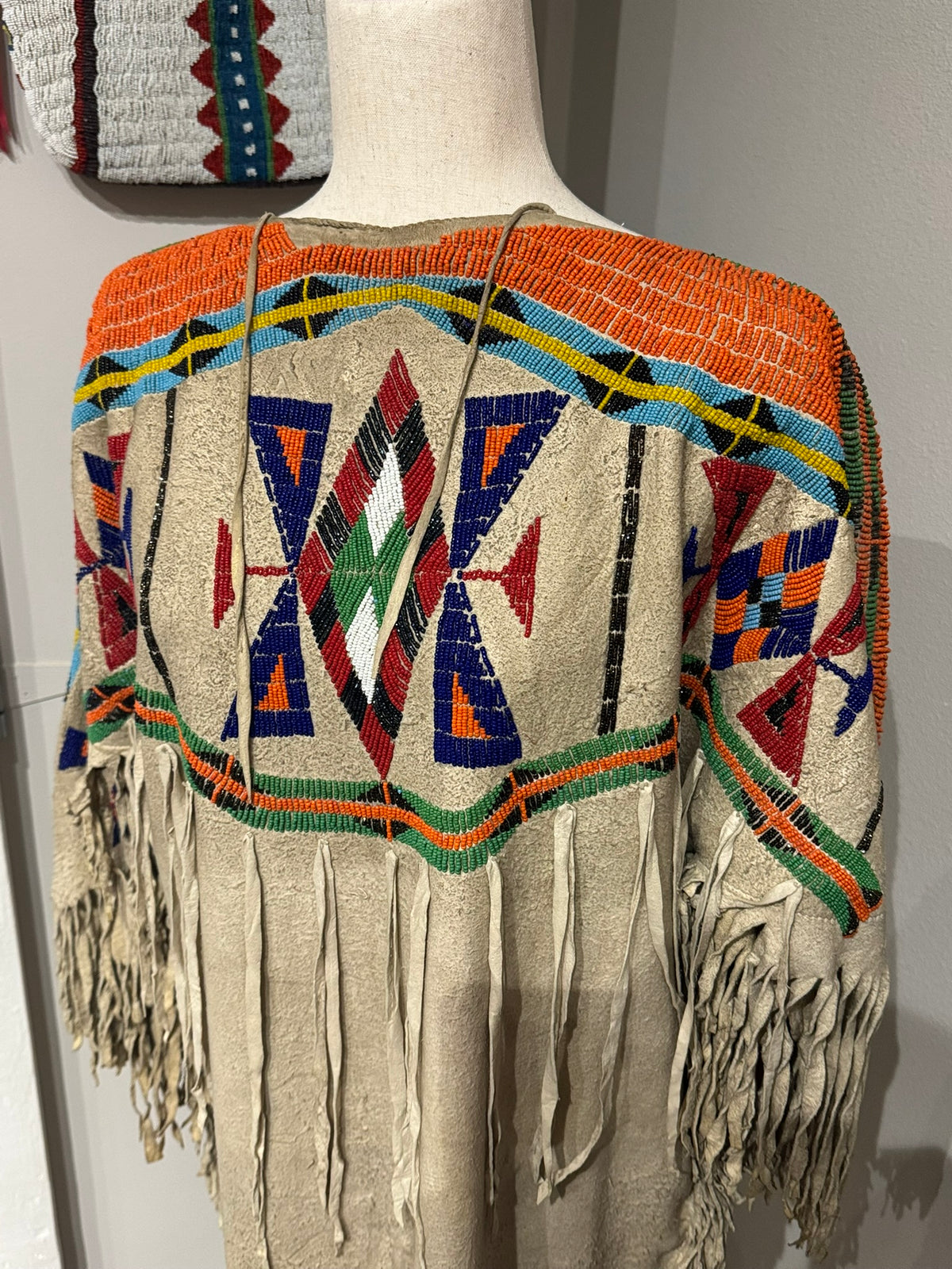 Plateau Nez Perce Beaded Brain Tanned Dress
