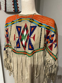 Plateau Nez Perce Beaded Brain Tanned Dress