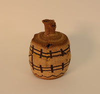 Klamath bottleneck basket with wear; Fence Corral Motif